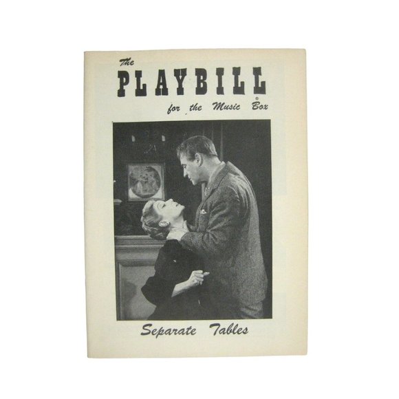 Separate Tables Playbill 1957 Music Box Eric Portman Margaret Leighton Cadillac - Picture 1 of 10